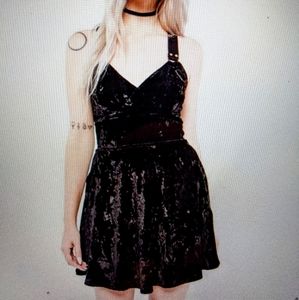 Dolls Kill Nina Kate Black Gothic Velvet Dress